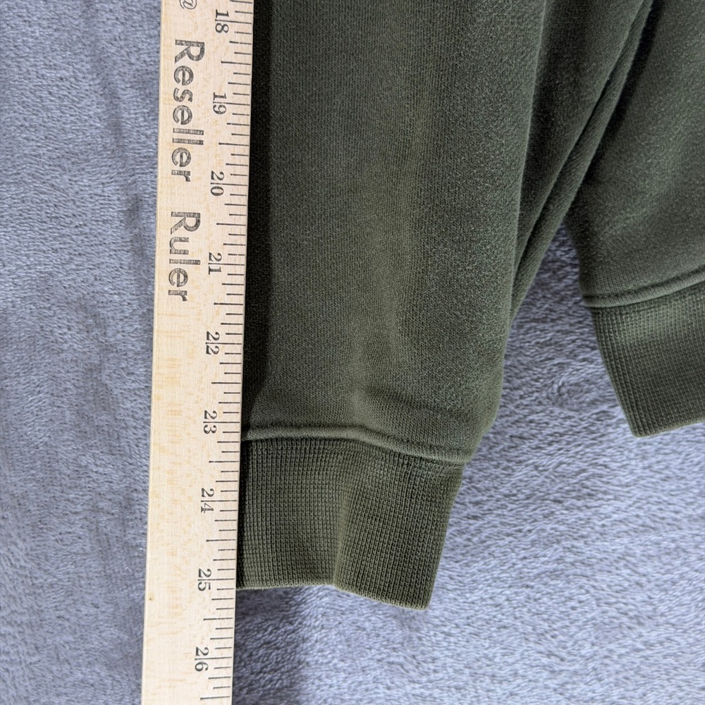Alo Hoodie Mens L Accolade Olive Green Pullover Fleece Logo EUC - Picture 7 of 9